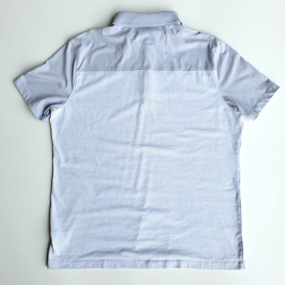Banana Republic Men's Blue Fog & White Stripe Polo - Picture 5 of 5